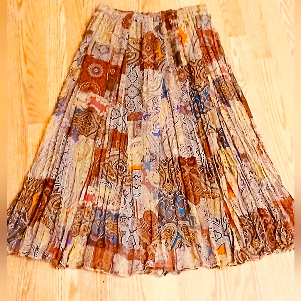 Vintage Carol Little Bohemian Patchwork Maxi Skirt Size Medium - Picture 3 of 10